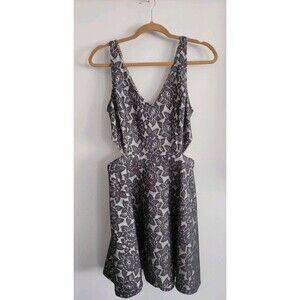 Abercrombie and Fitch Black Lace Pattern Side Cutout Dress Size Large